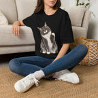 Grey White Sitting Coon T-Shirt