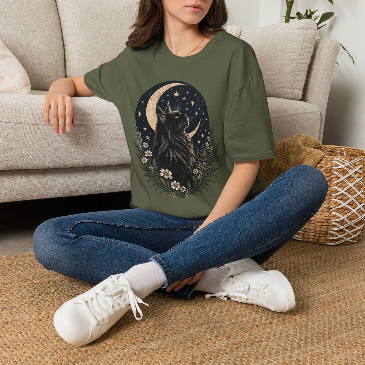 Crescent Moon Black Coon T-Shirt