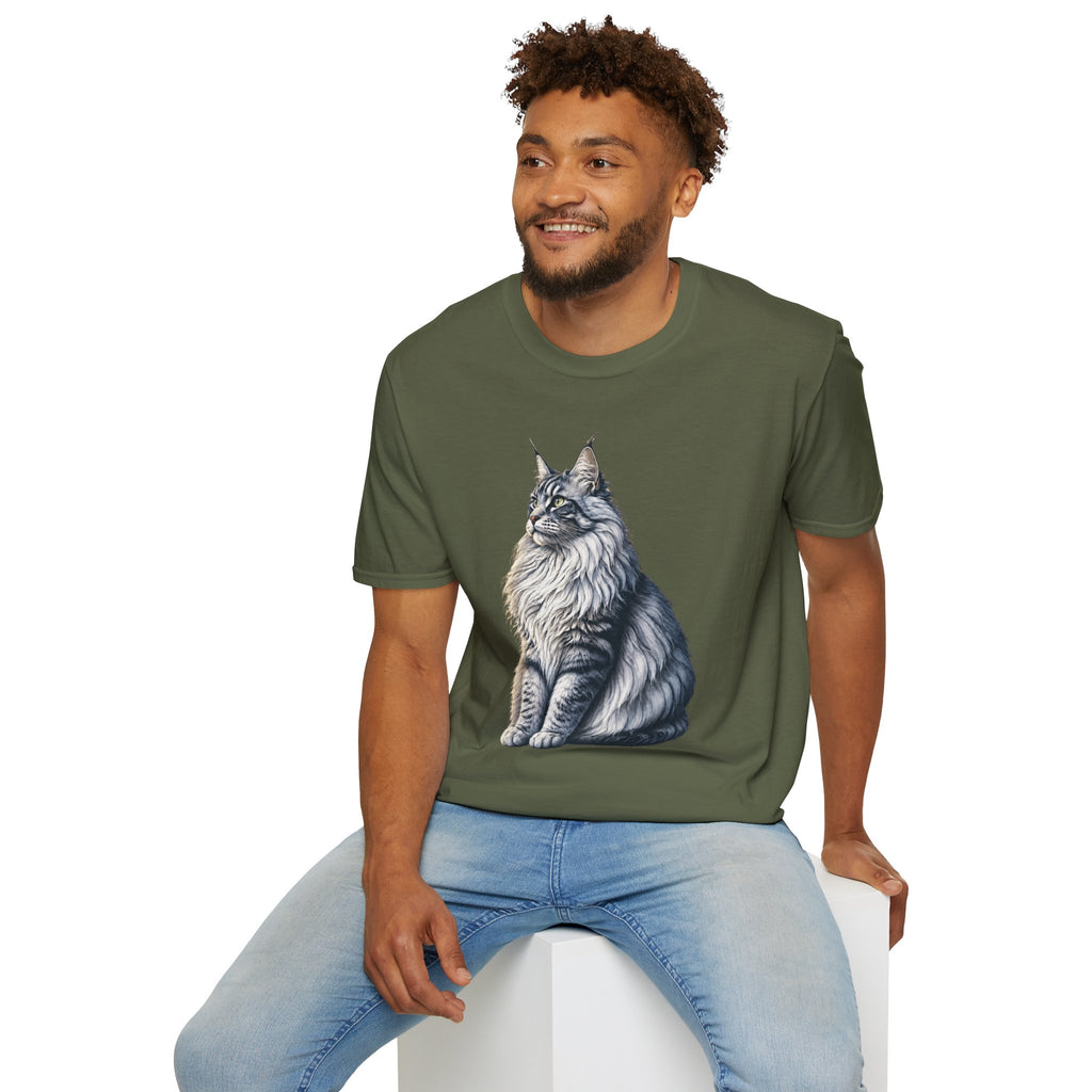 Grey White Sitting Coon T-Shirt
