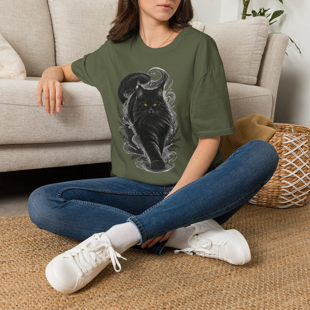 Black Swirl Tail Coon T-Shirt