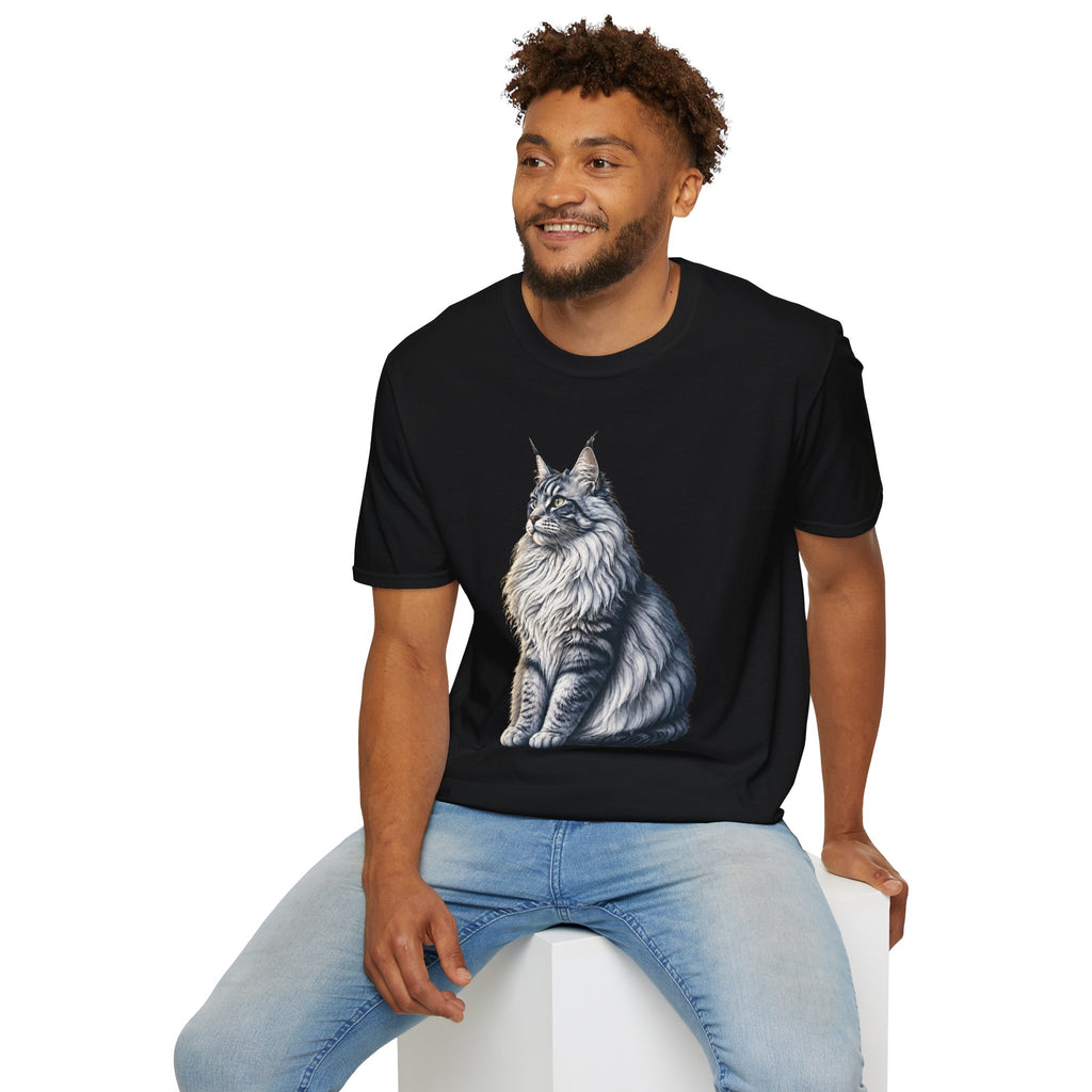 Grey White Sitting Coon T-Shirt