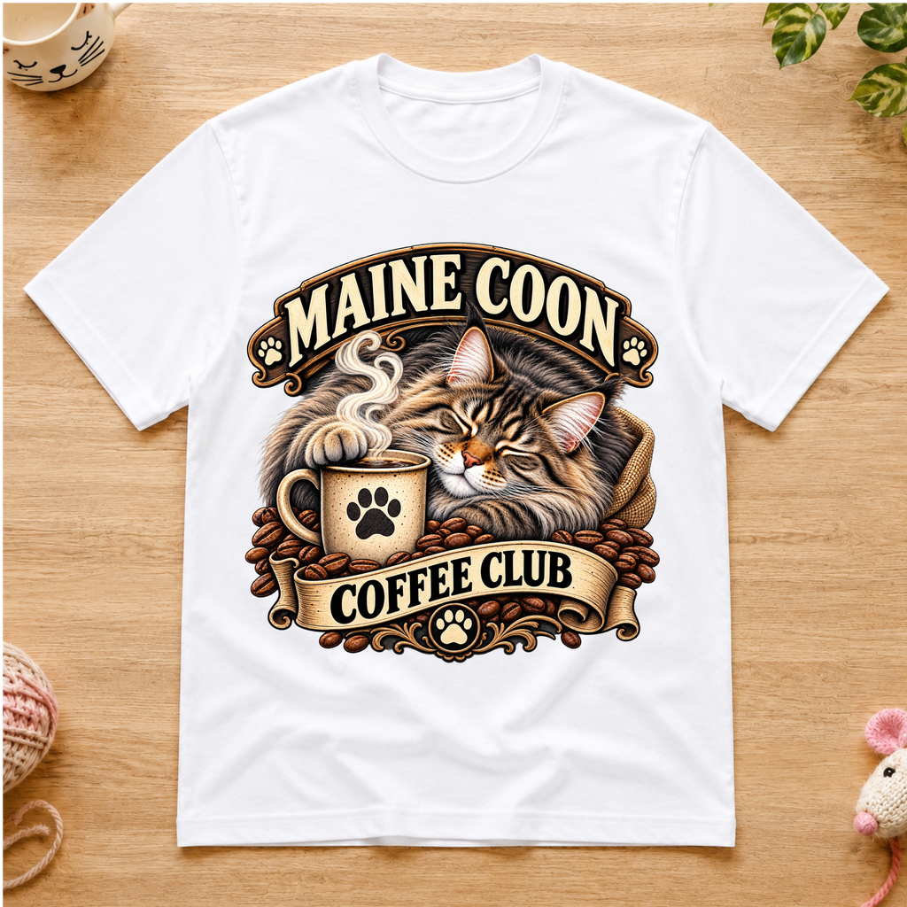 Maine Coon Coffee Club T-Shirt