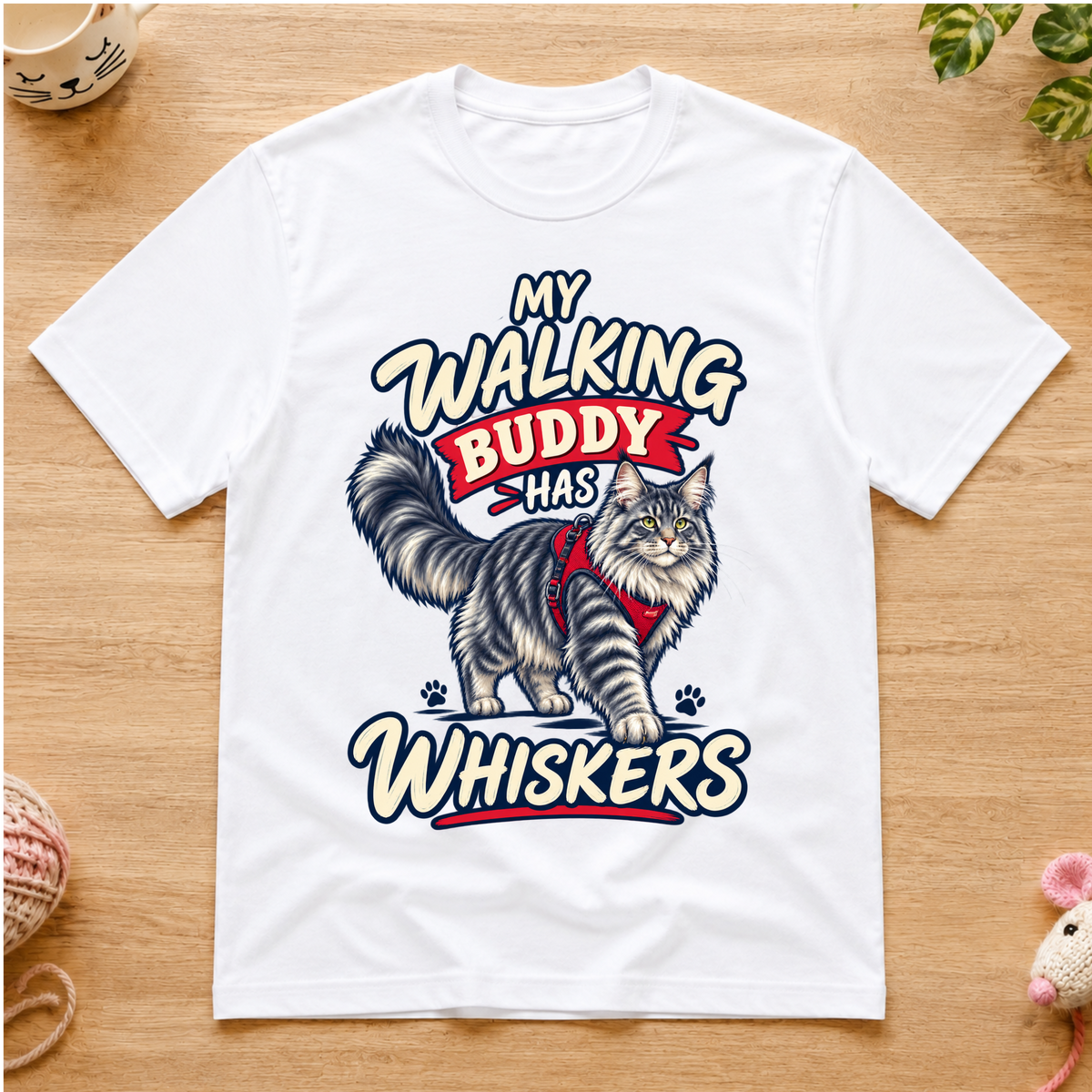 Walking Buddy Has Whiskers T-Shirt