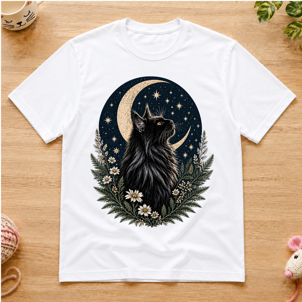 Crescent Moon Black Coon T-Shirt