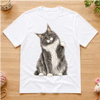 Grey White Sitting Coon T-Shirt