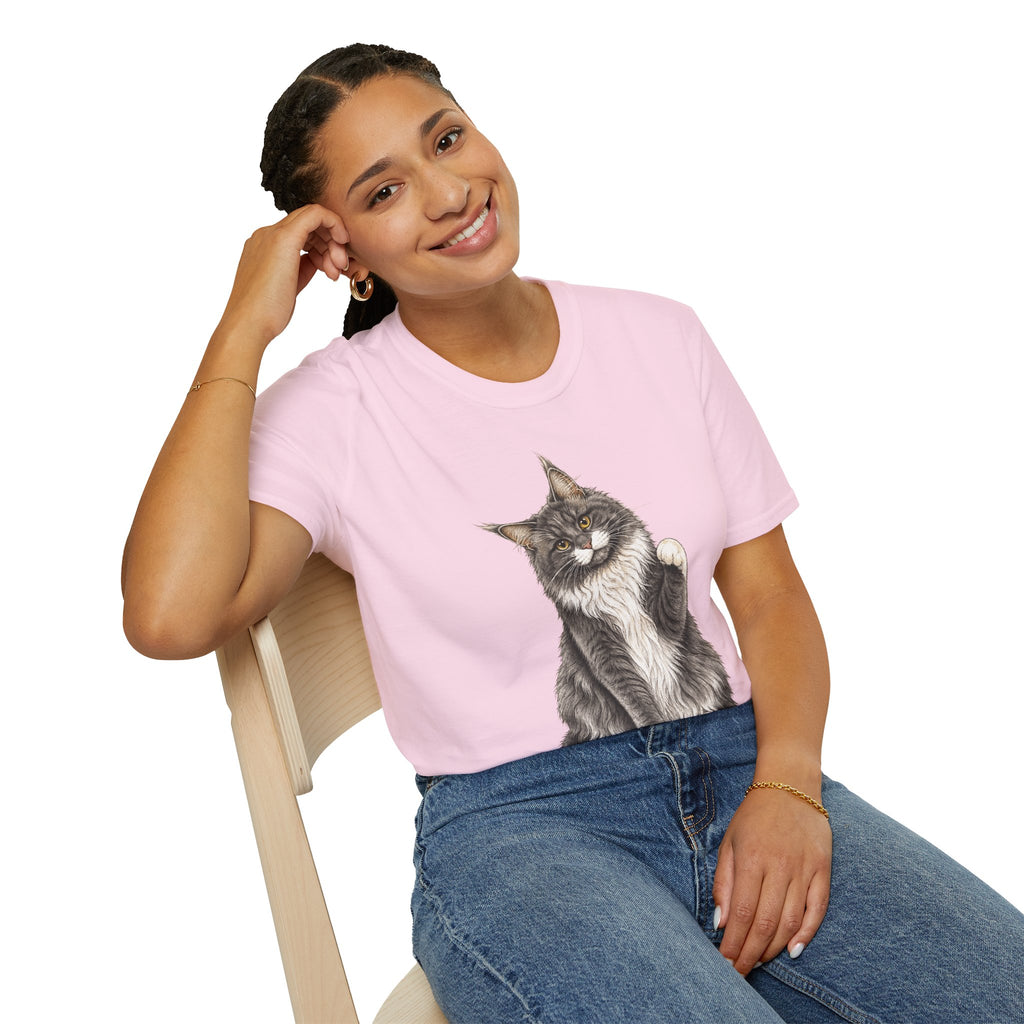 Grey White Sitting Coon T-Shirt