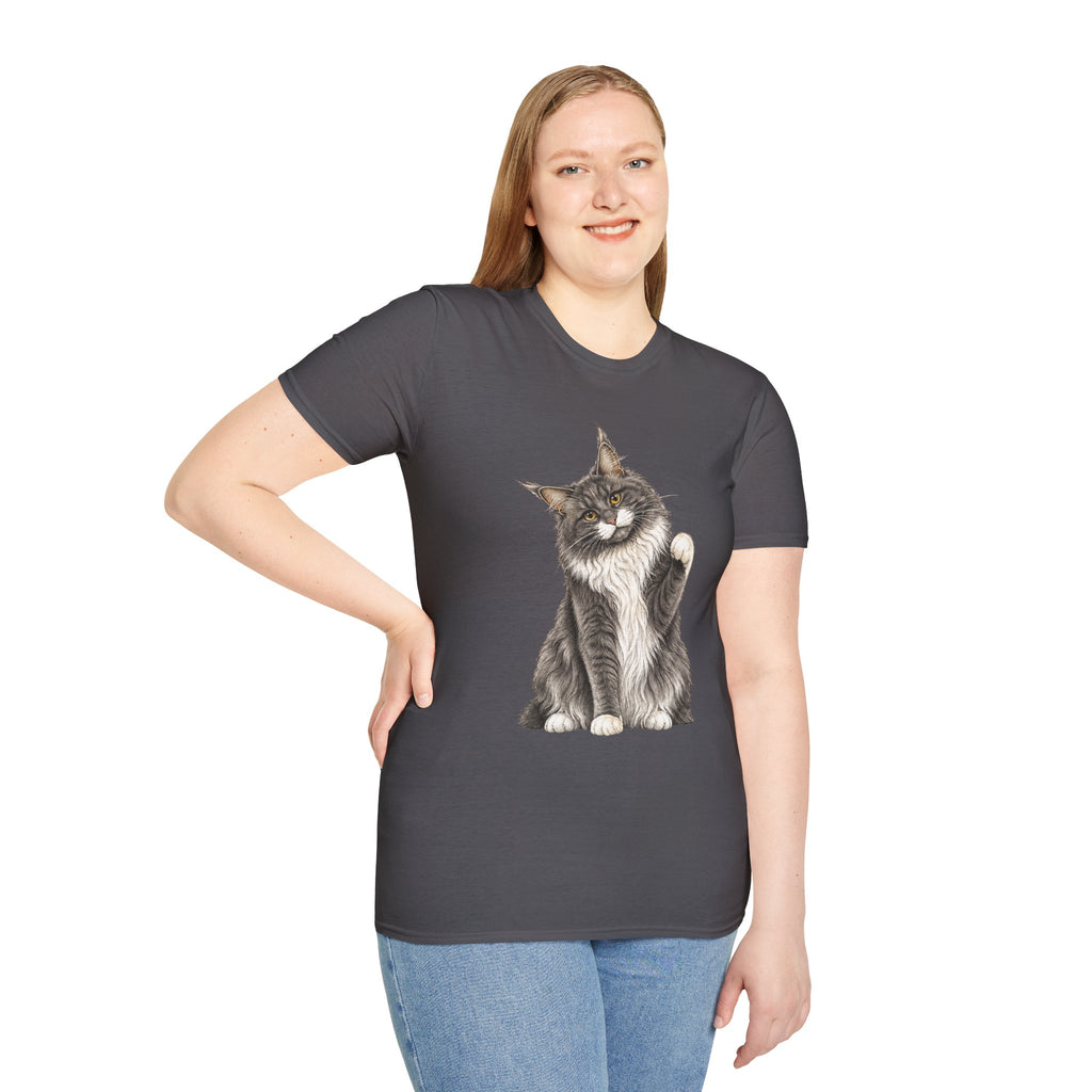 Grey White Sitting Coon T-Shirt