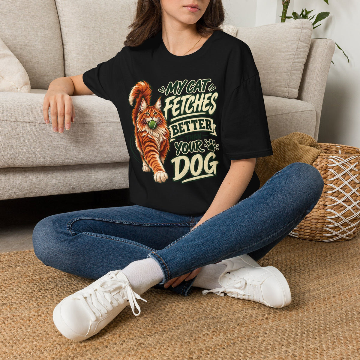 Cat Fetches Better T-Shirt