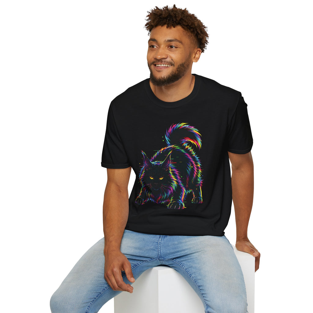 Glitch Black Cat T-Shirt